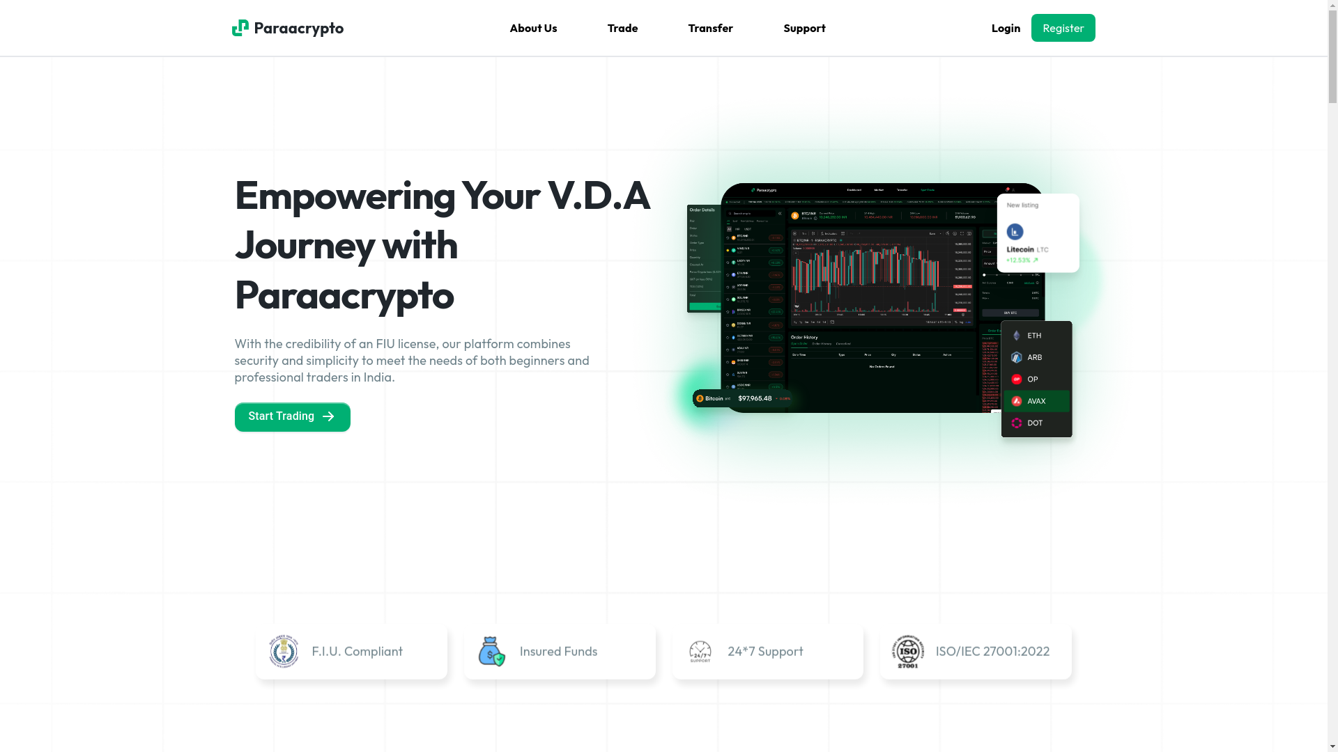 website screenshot of https://paraacrypto-dev-fe.pages.dev/