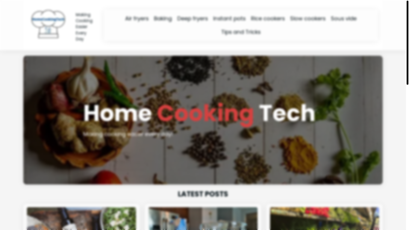 website screenshot of https://www.homecookingtech.com/