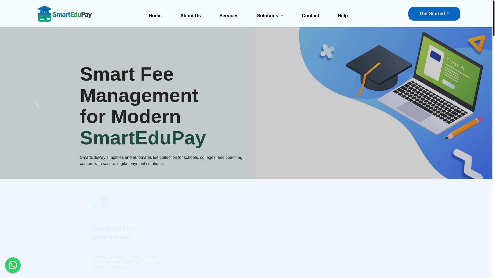 website screenshot of https://smartedupay.in/