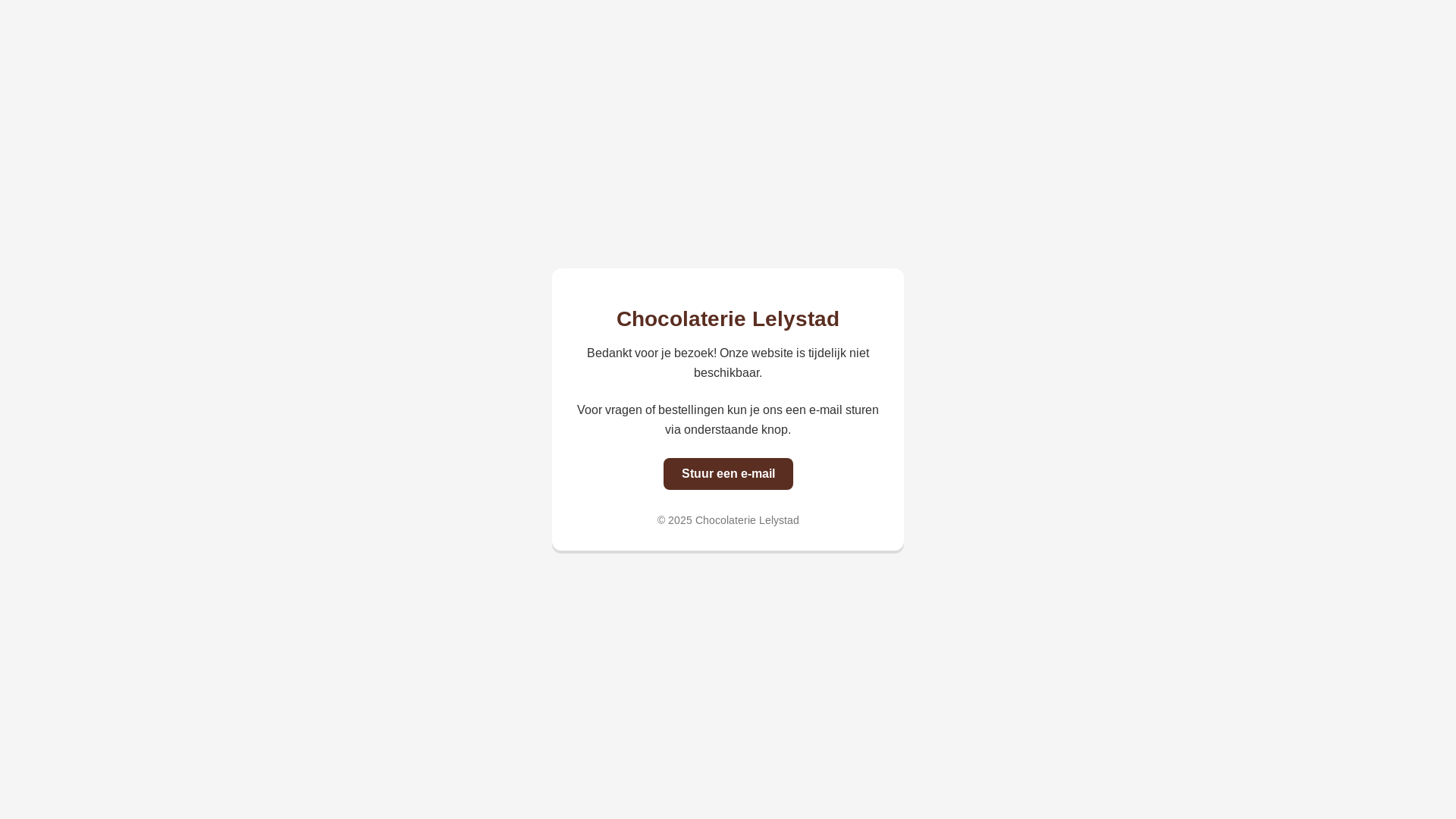 website screenshot of https://chocolaterielelystad.nl/