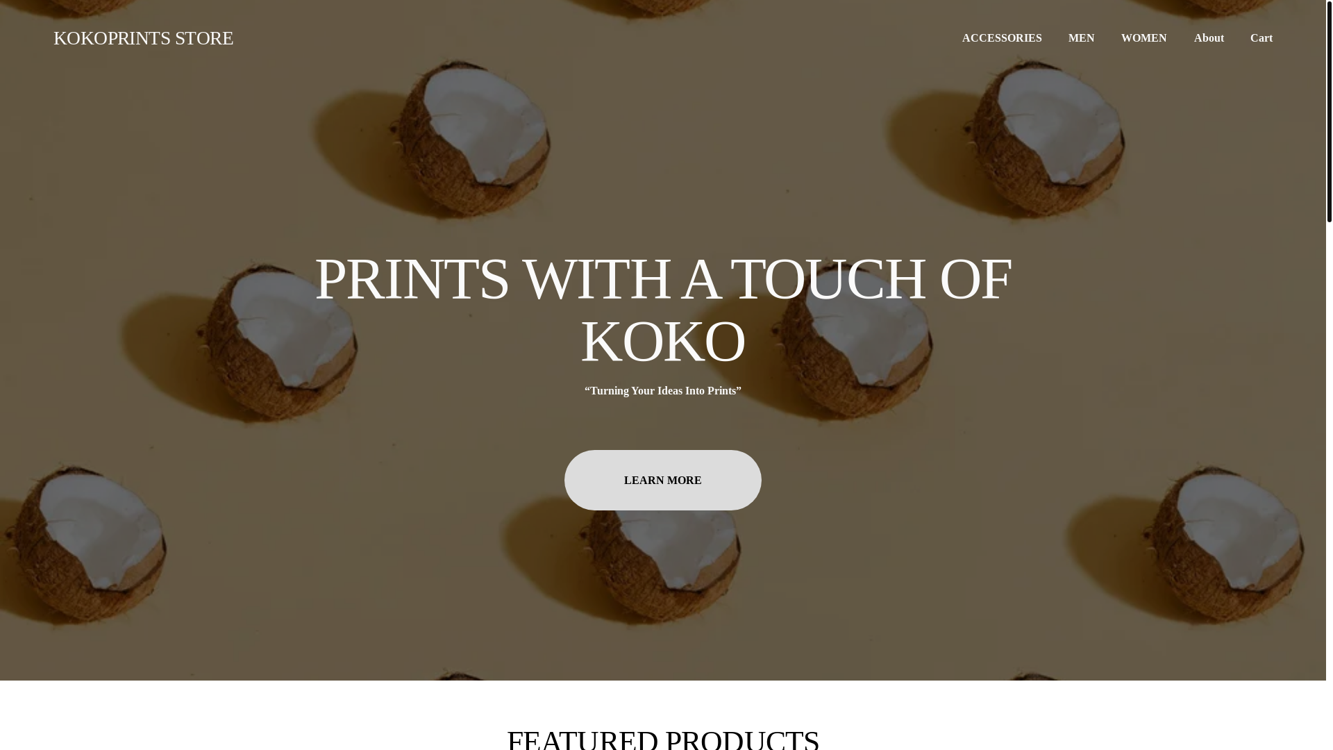 website screenshot of https://kokoprintsstore.com.au/
