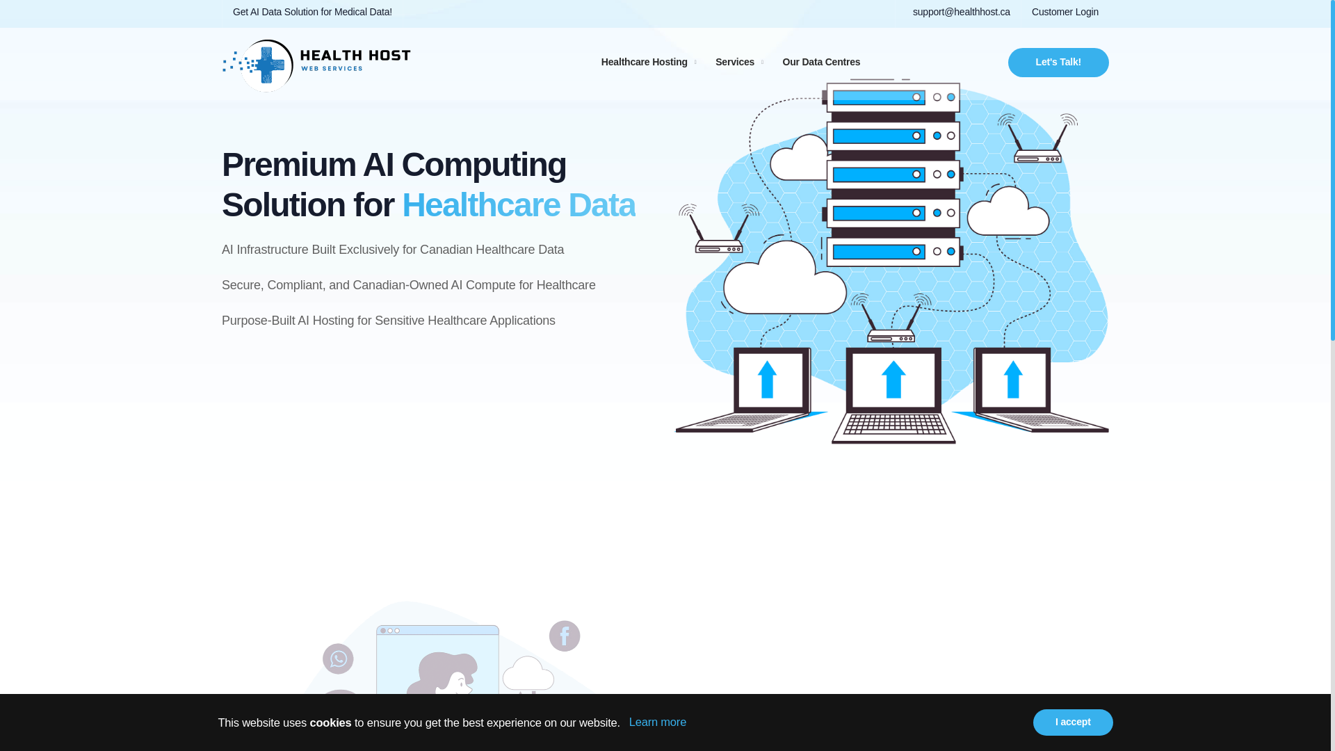 website screenshot of https://healthhost.ca/