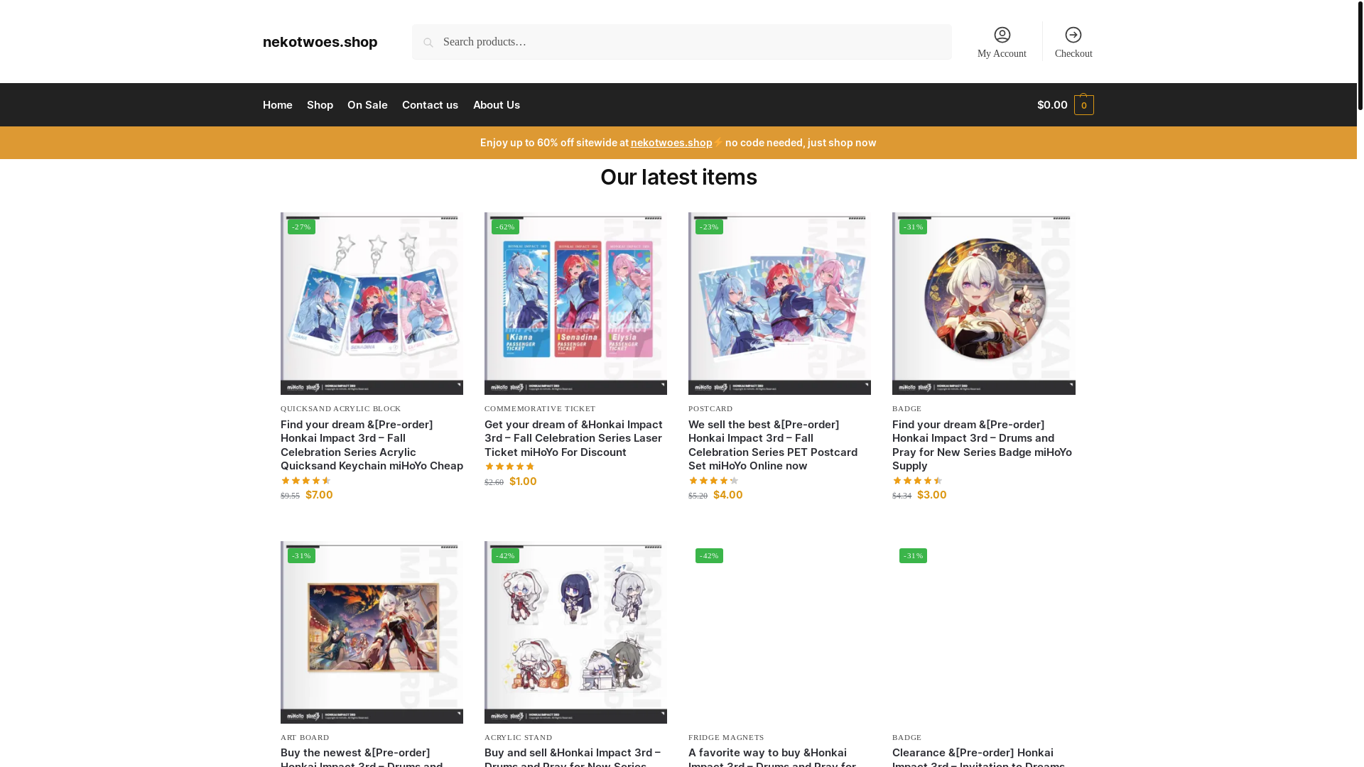 website screenshot of https://nekotwoes.shop/