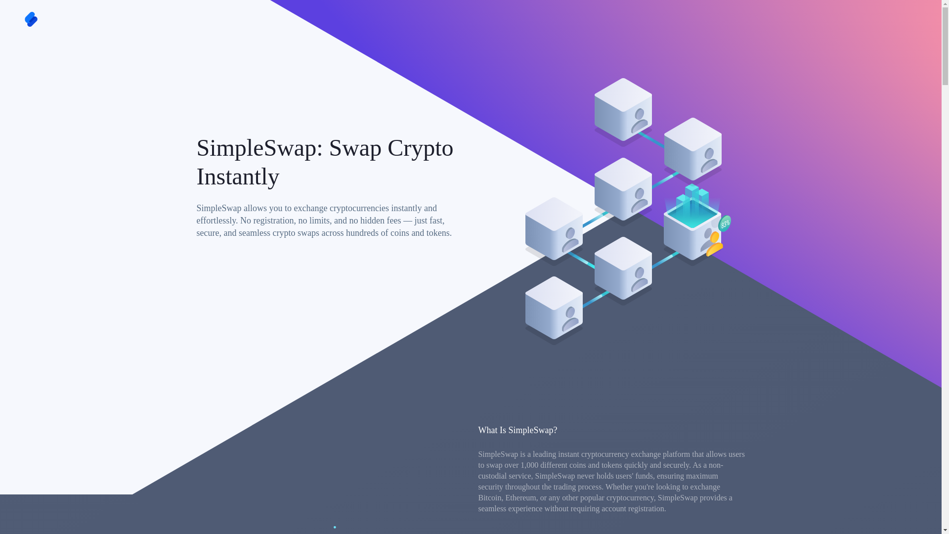 website screenshot of https://simplswap.org/