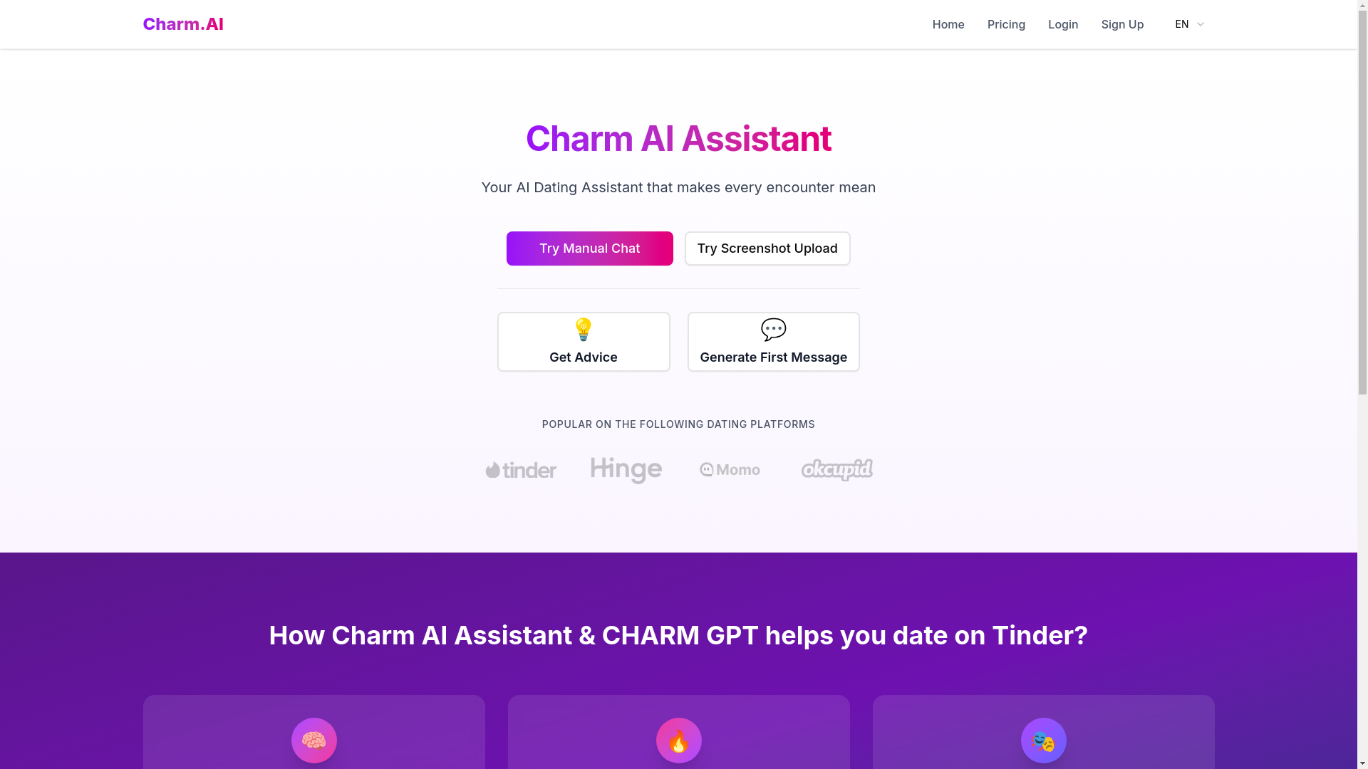 website screenshot of https://charm-ai.org/