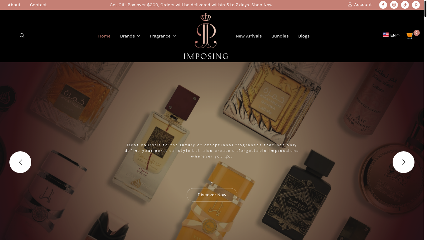 website screenshot of https://imposing.be/