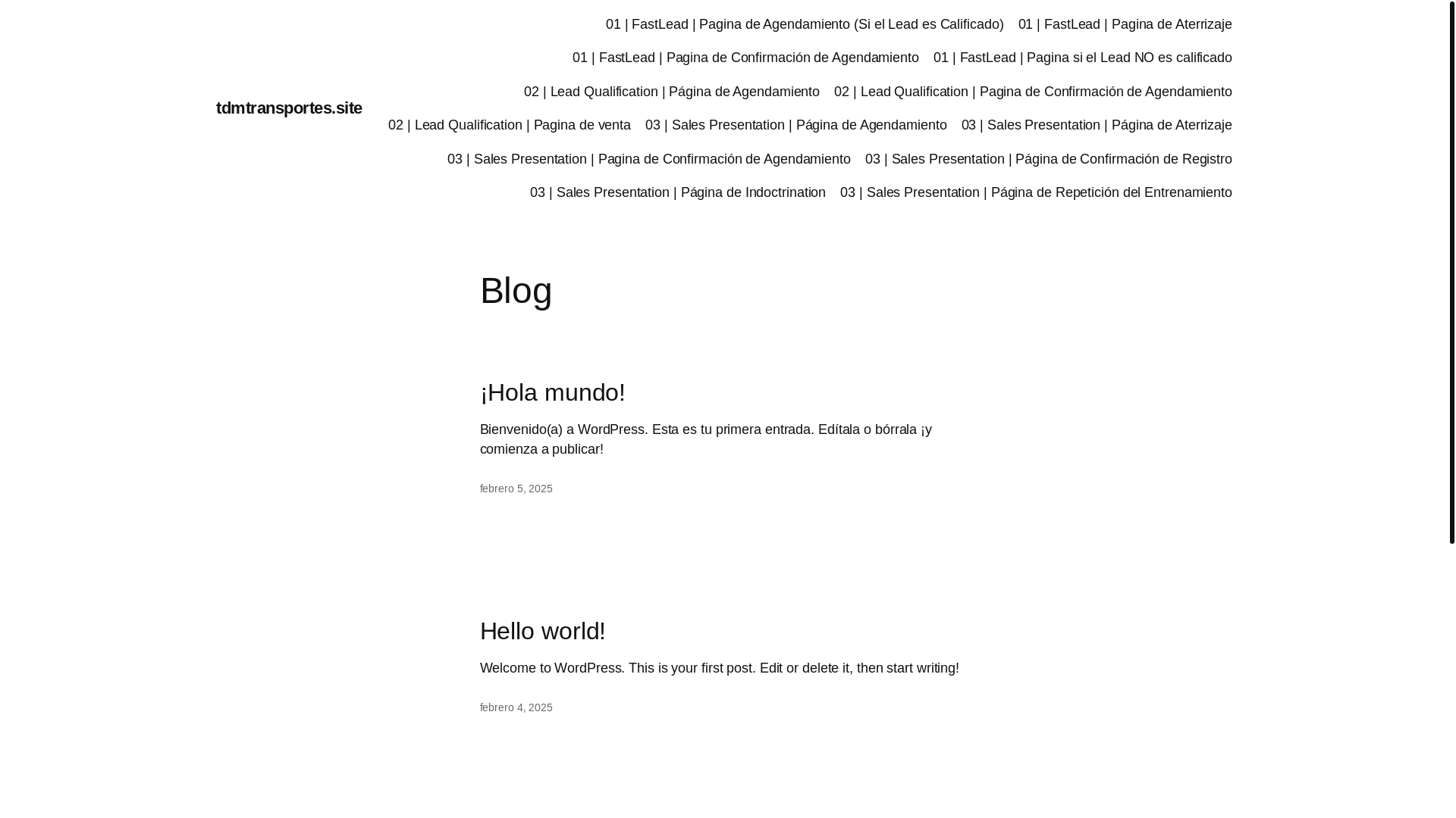 website screenshot of https://tdmtransportes.site/