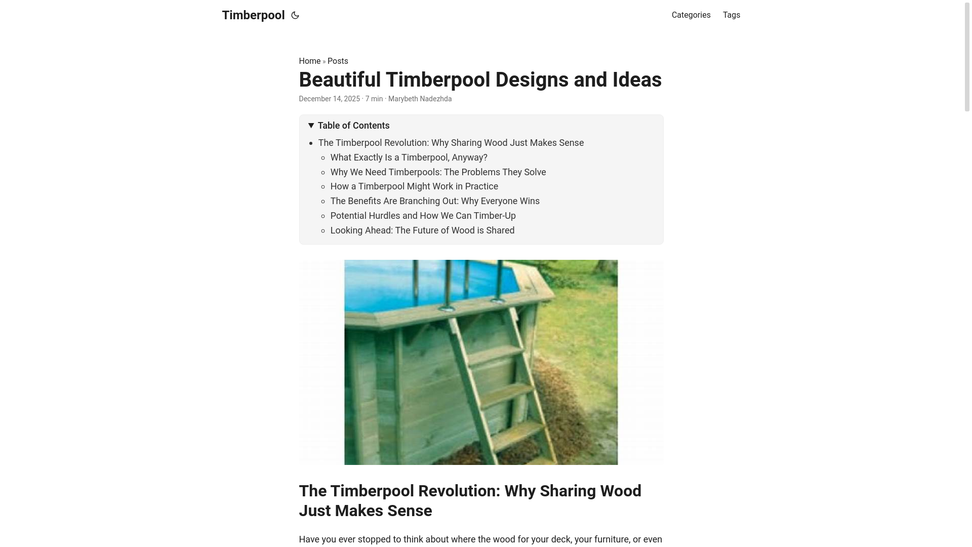 website screenshot of https://timberpool.pages.dev/
