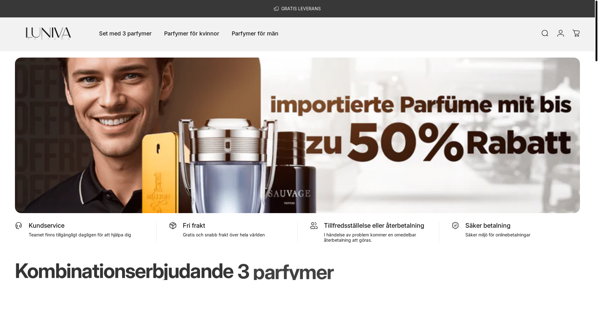 website screenshot of https://lunivaeurope.com/