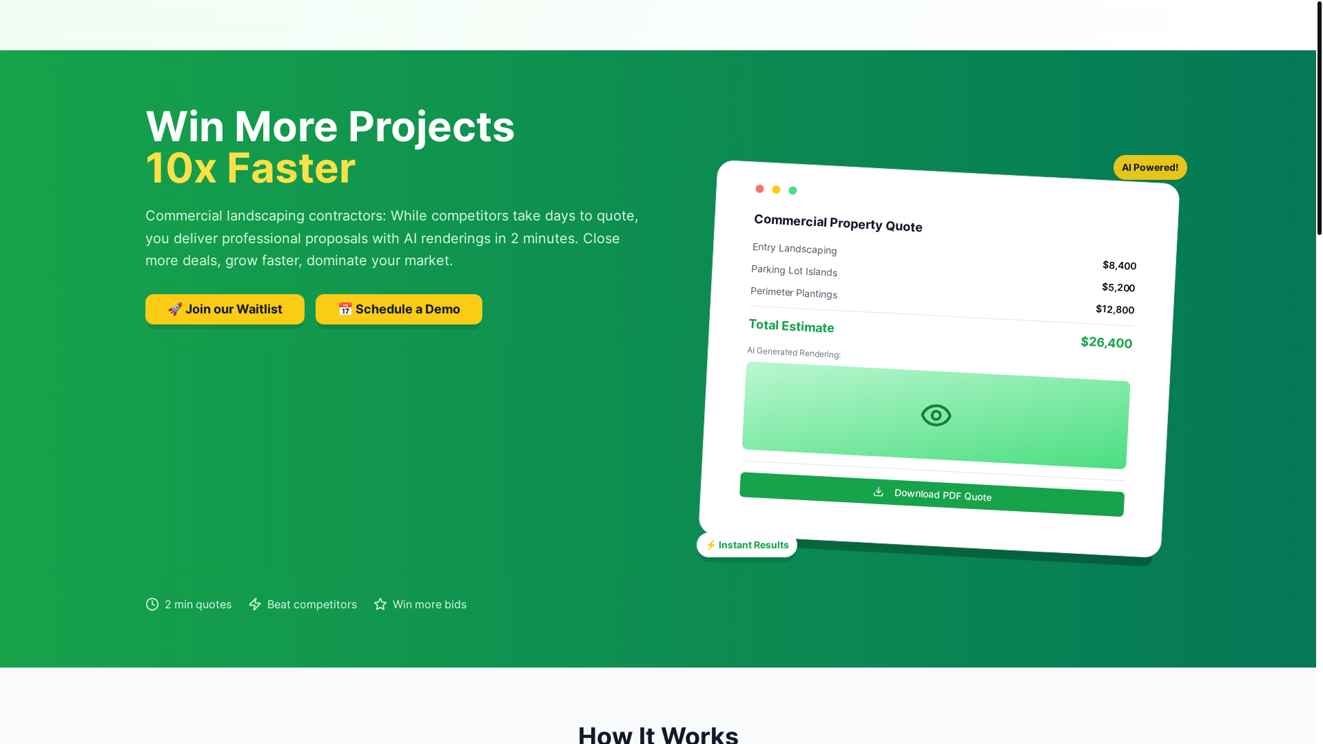 website screenshot of https://elitelawnrender.com/