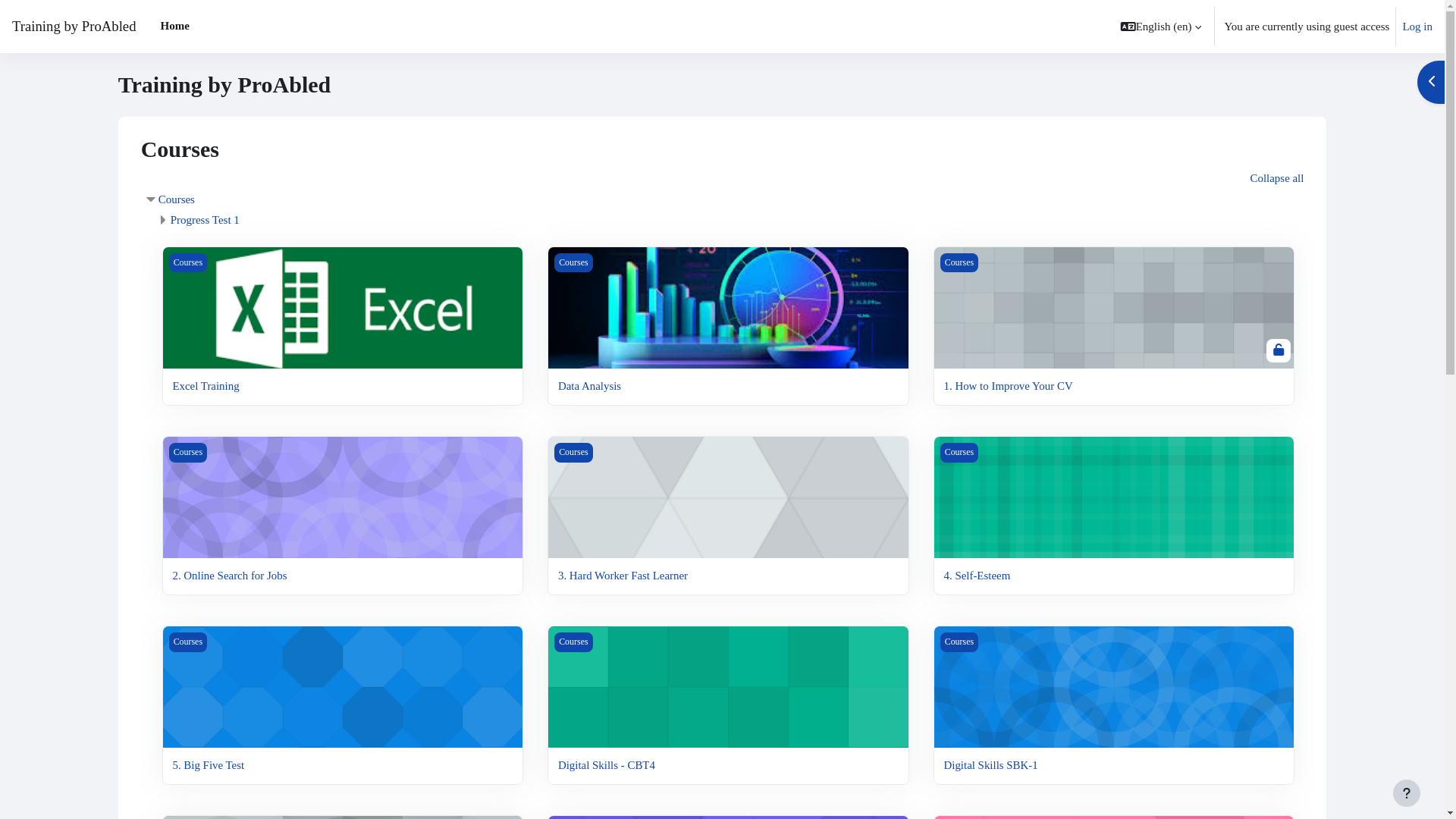 website screenshot of https://training.proabled.com