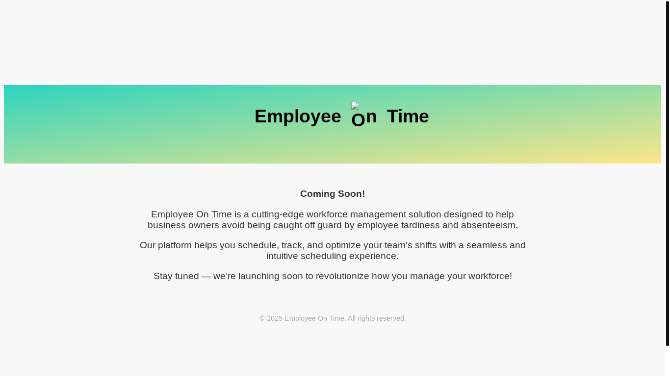 website screenshot of https://employeeontimeplaceholder.pages.dev/