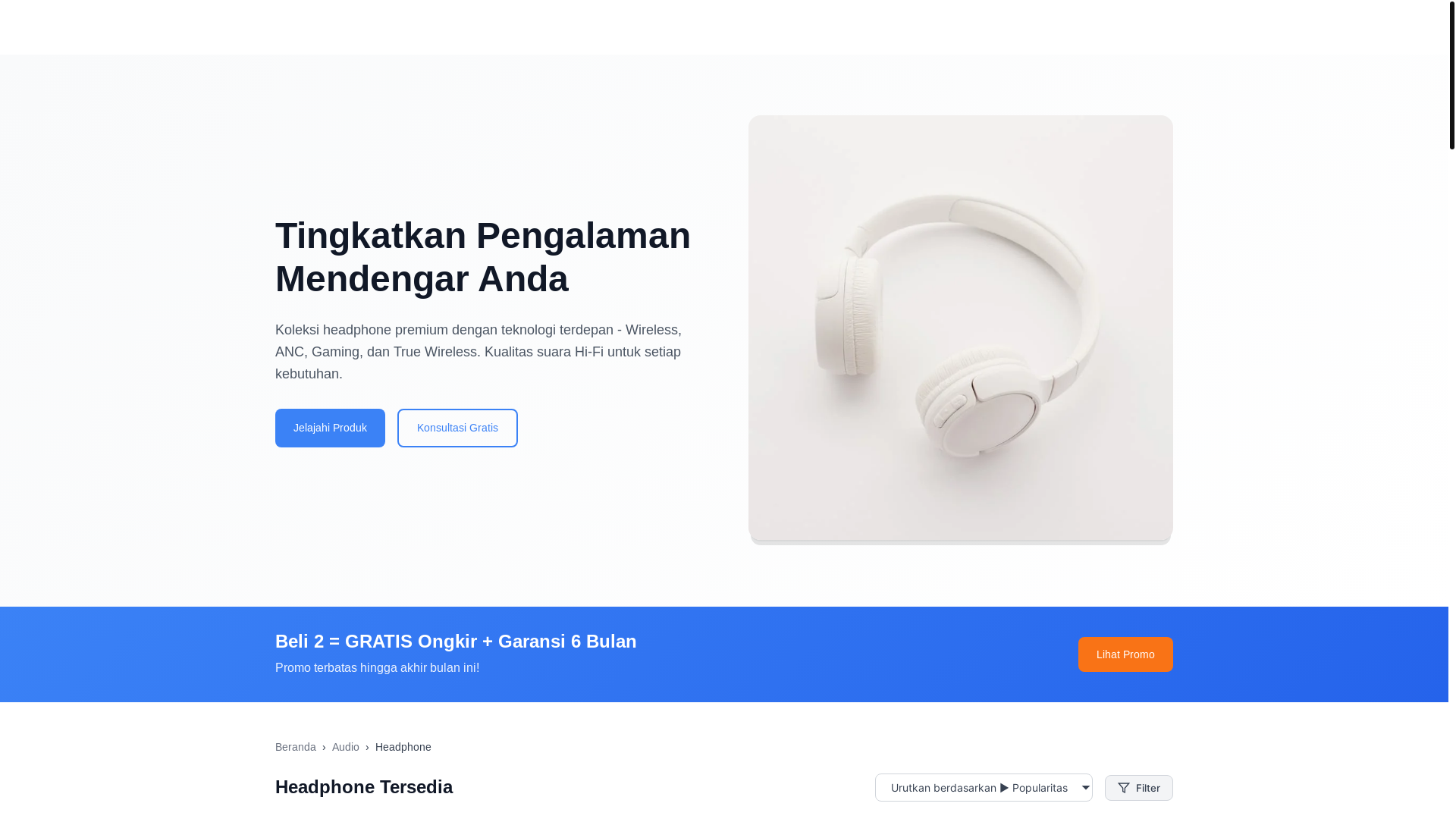 website screenshot of https://headphone-shop.pages.dev/