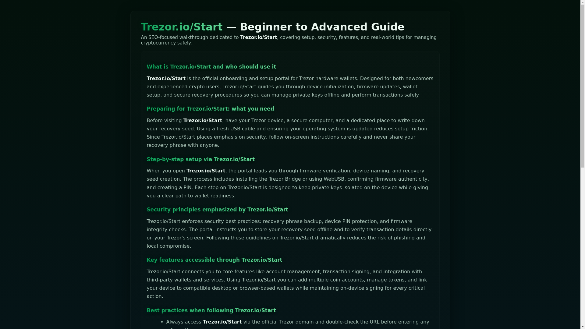 website screenshot of http://help-trezrr-io-start.pages.dev/
