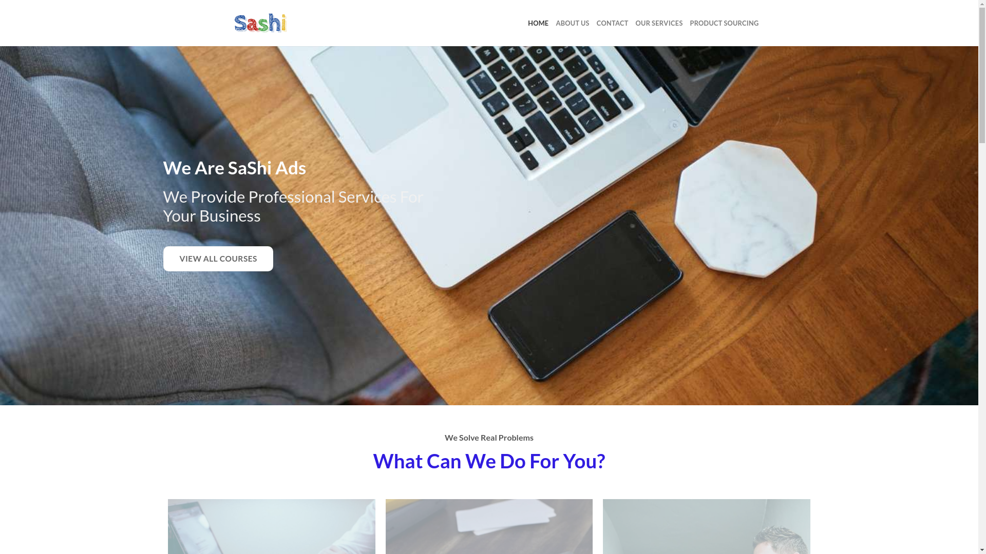 website screenshot of https://sashiads.website/