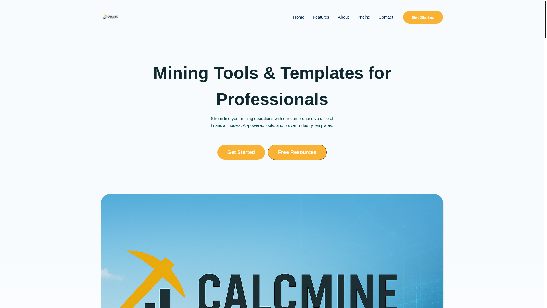 website screenshot of https://calcmine-studio.com/
