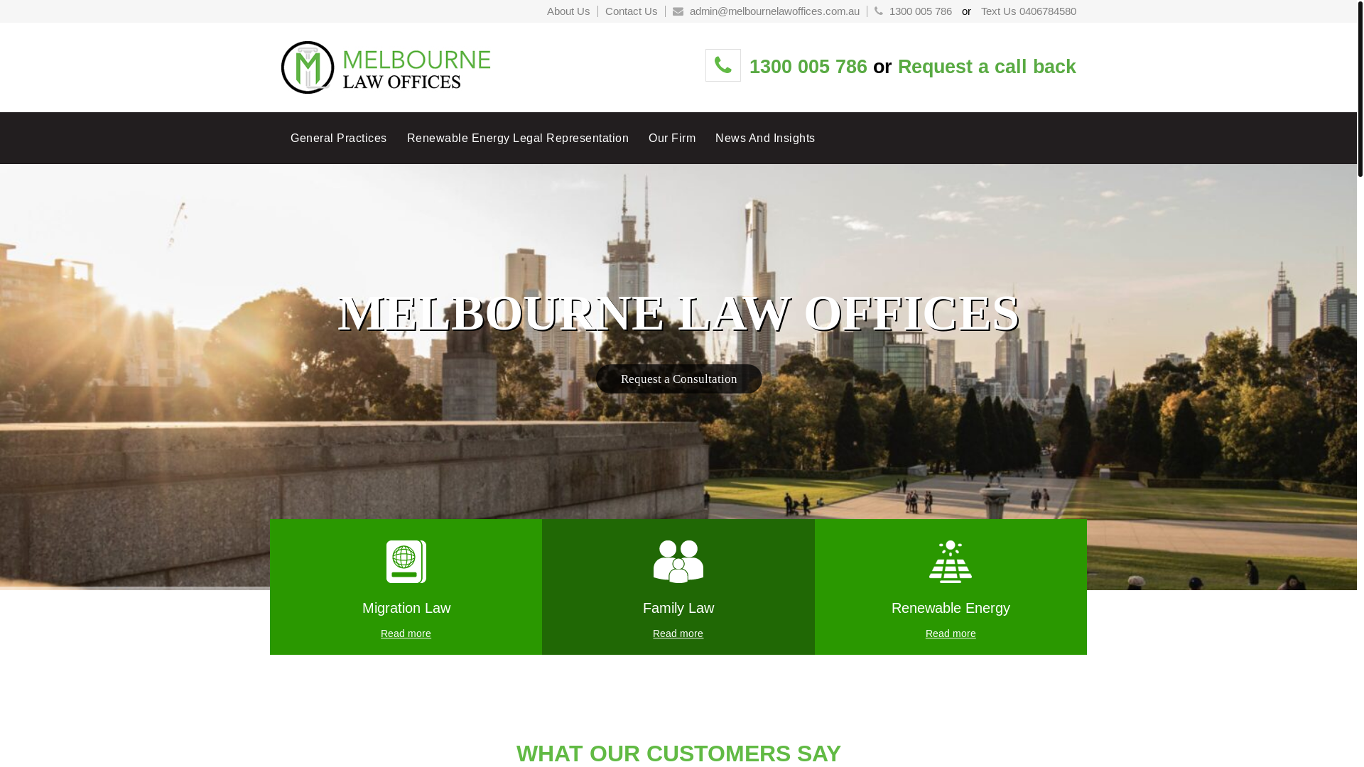 website screenshot of https://melbournelawoffices.online/