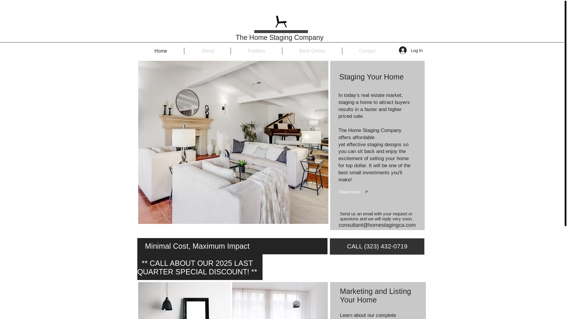 website screenshot of https://thehomestaging.company/