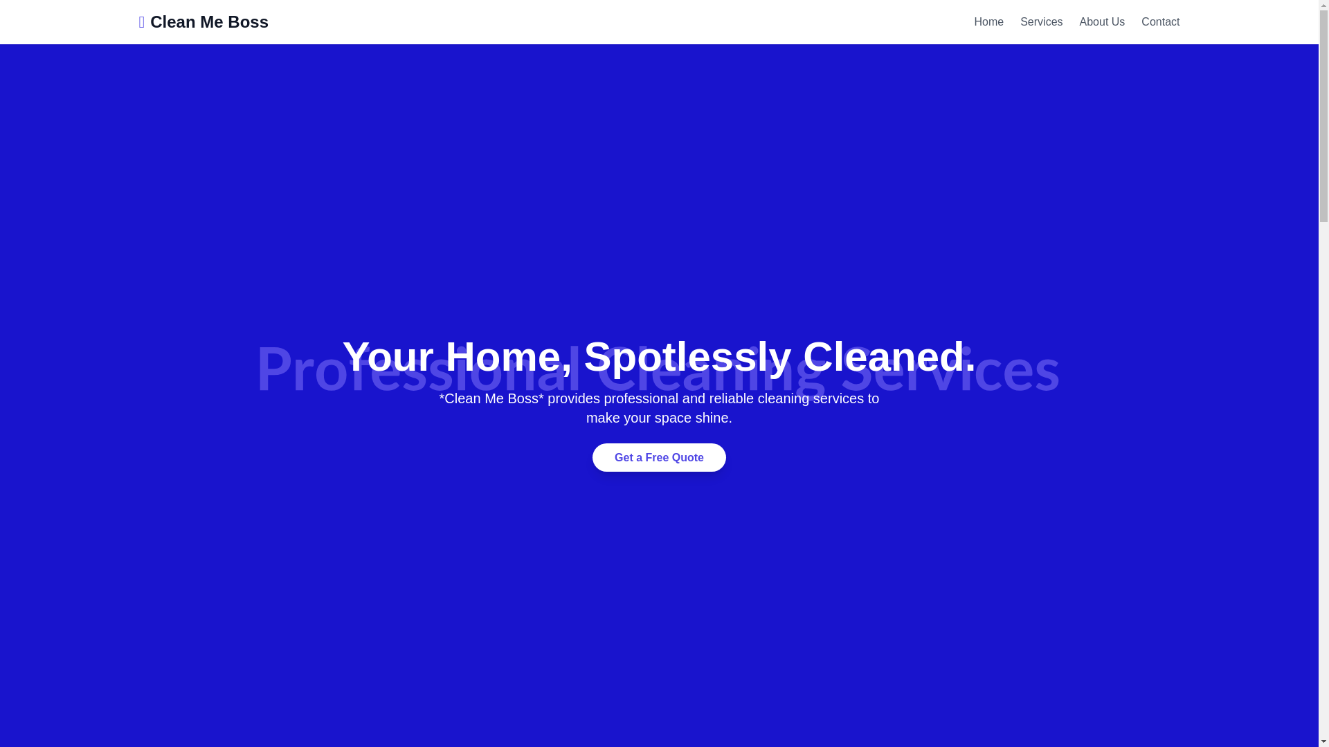 website screenshot of https://cleanmeboss.com/