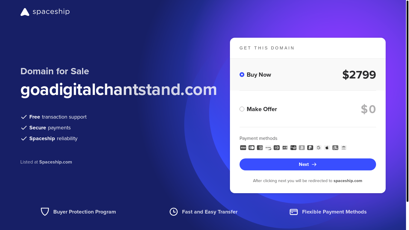 website screenshot of https://goadigitalchantstand.com/