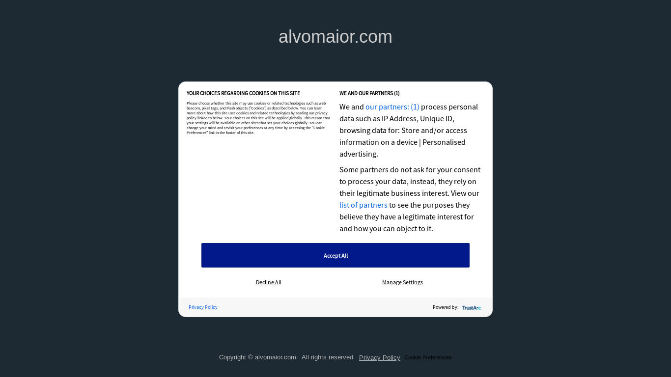 website screenshot of https://alvomaior.com/