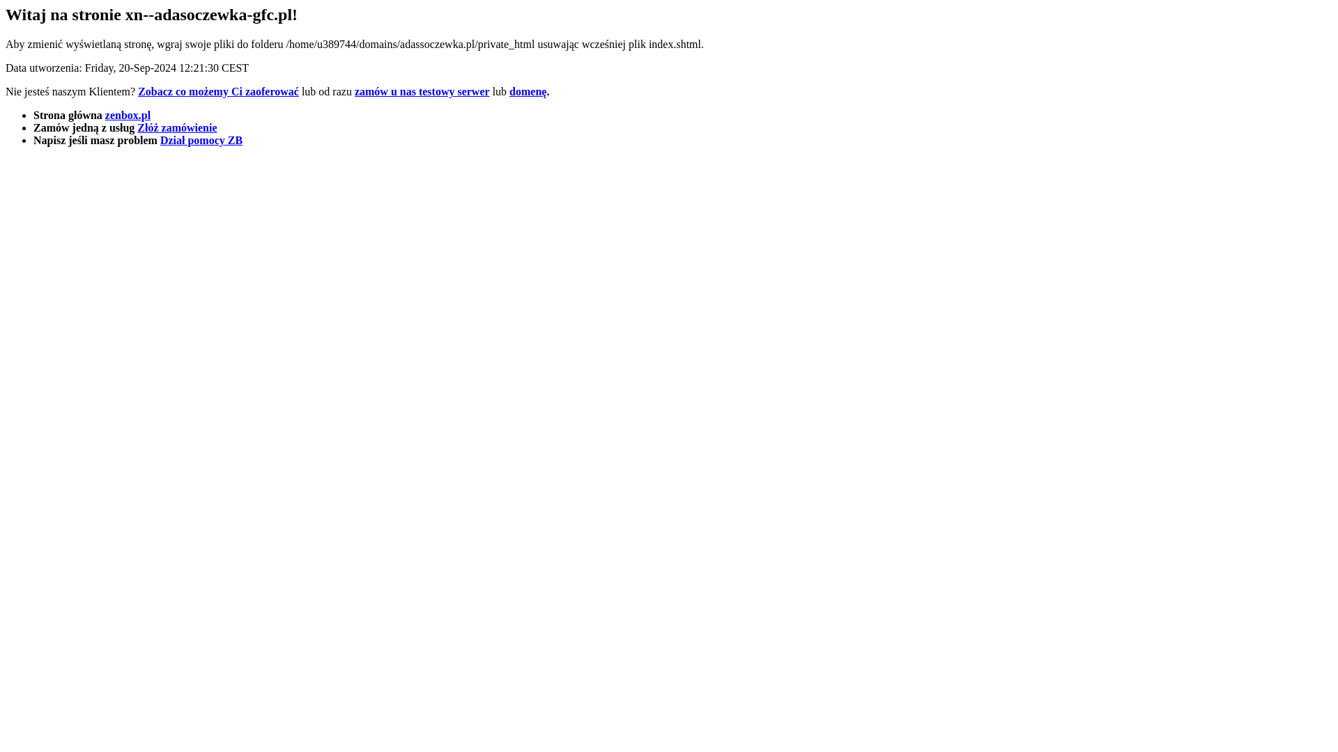 website screenshot of https://xn--adasoczewka-gfc.pl/