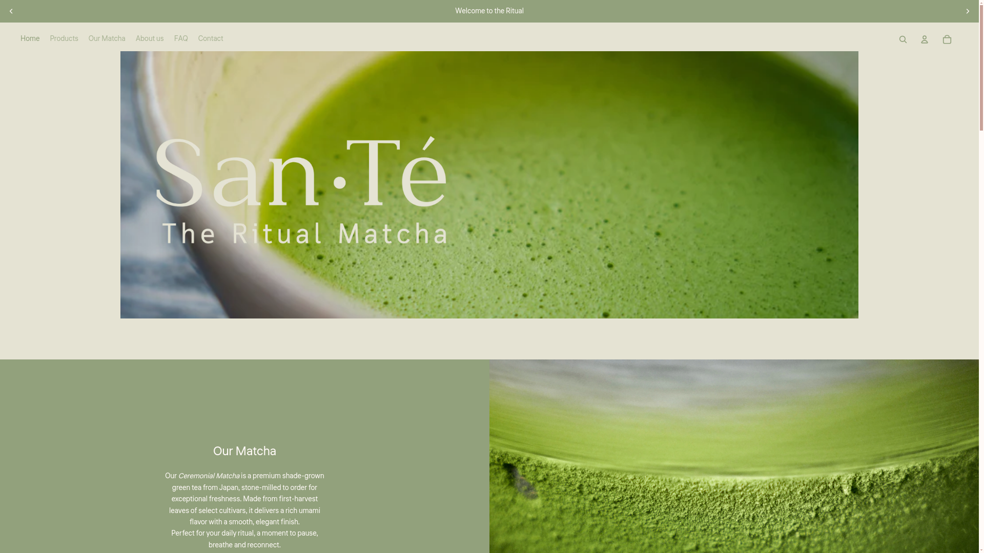 website screenshot of https://santematcharitual.com/