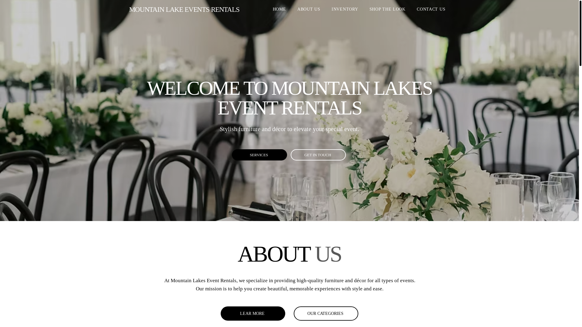 website screenshot of https://mountainlakesrentals.com/