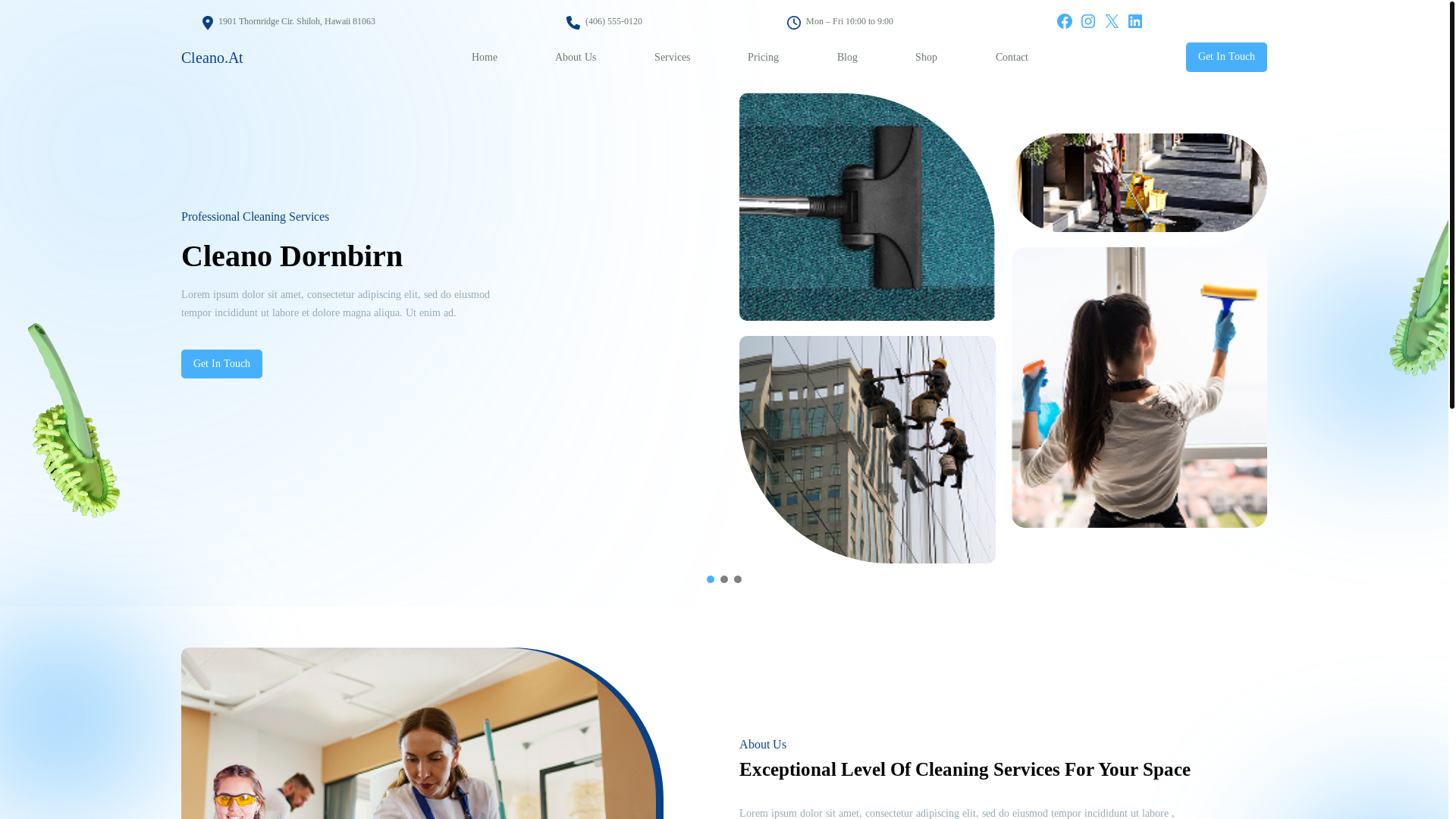 website screenshot of https://cleano.at/