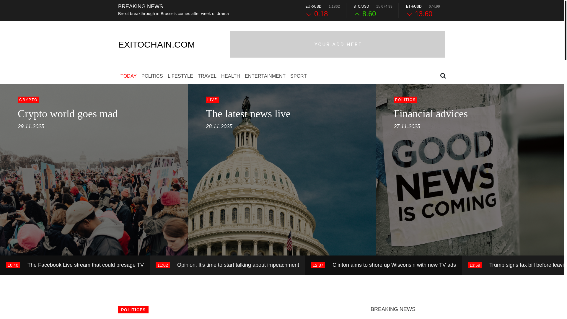 website screenshot of https://exitochain.com/