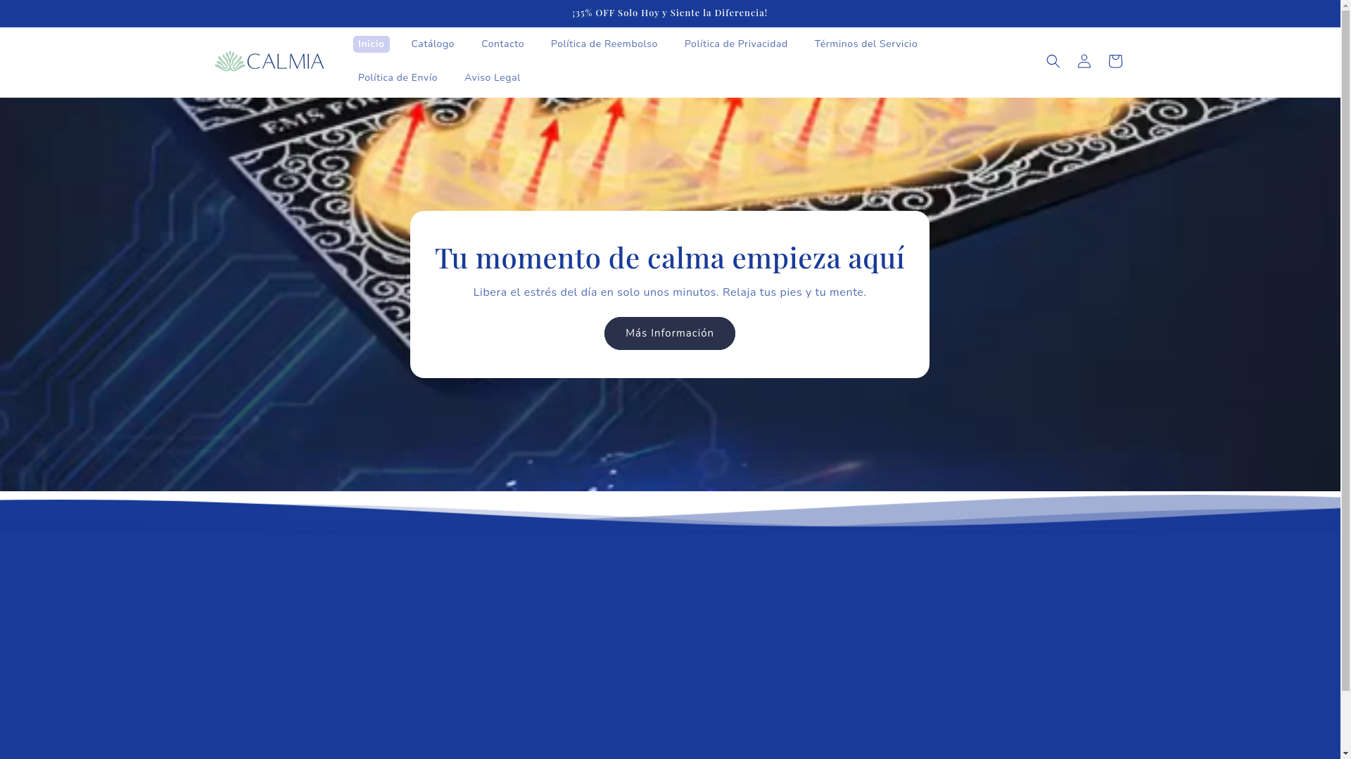 website screenshot of https://thecalmia.store/