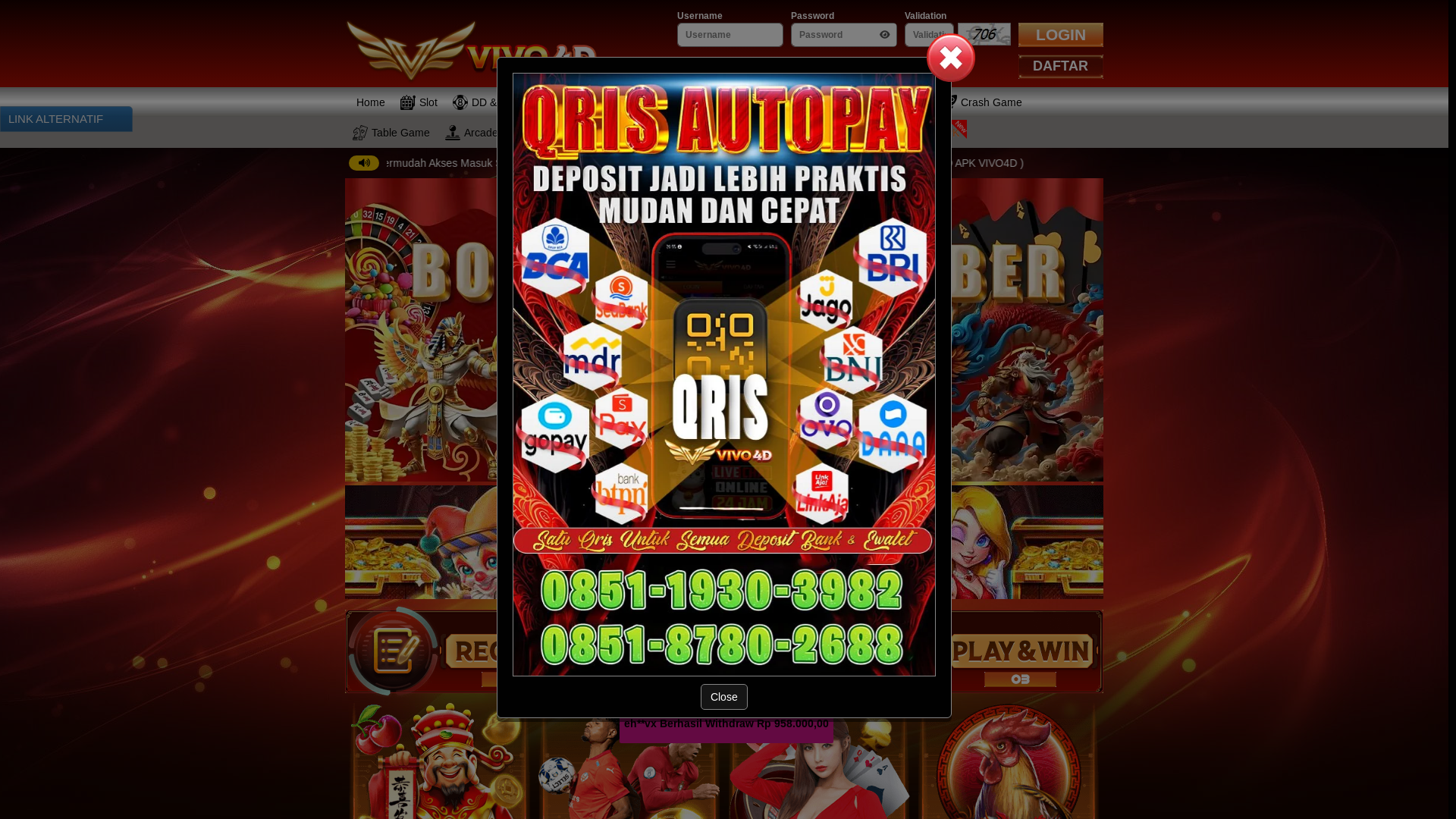 website screenshot of https://vivo4dmeja.top/