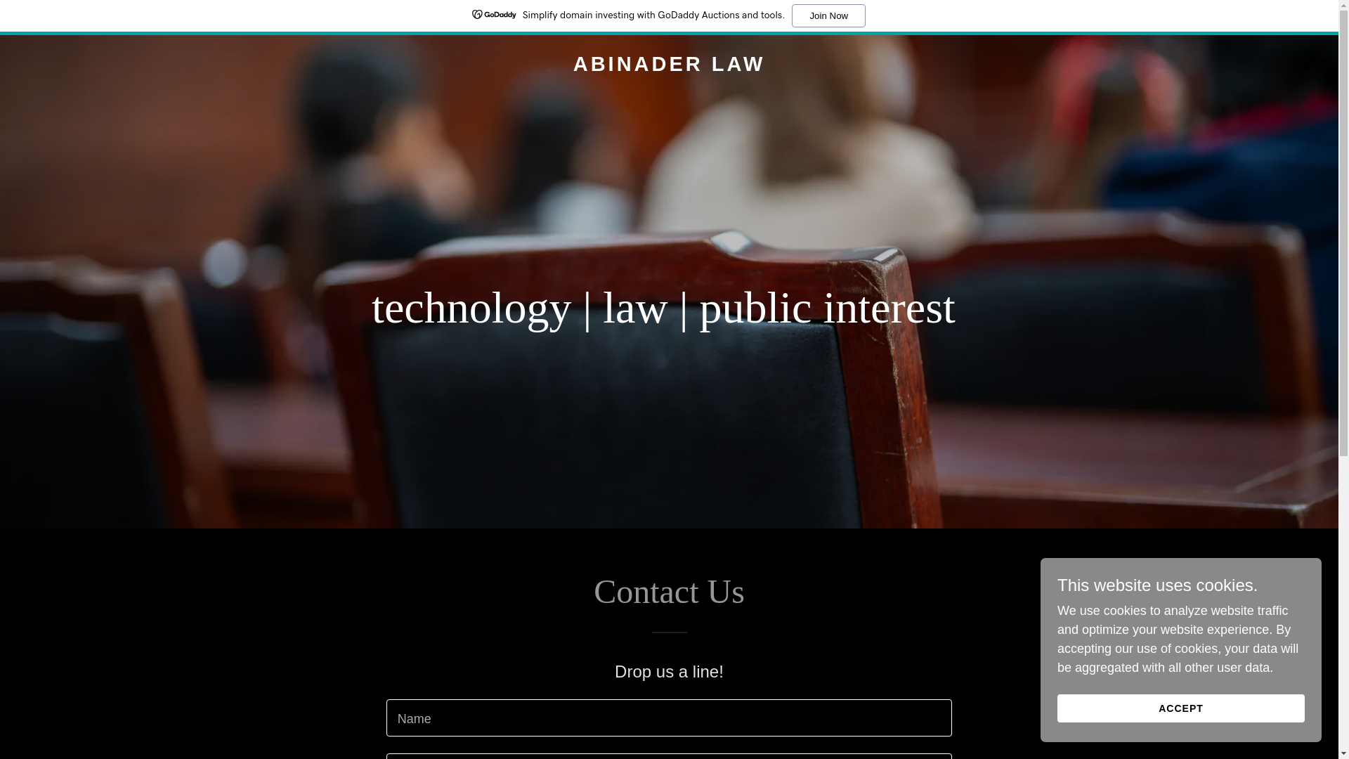 website screenshot of https://abinader.law/