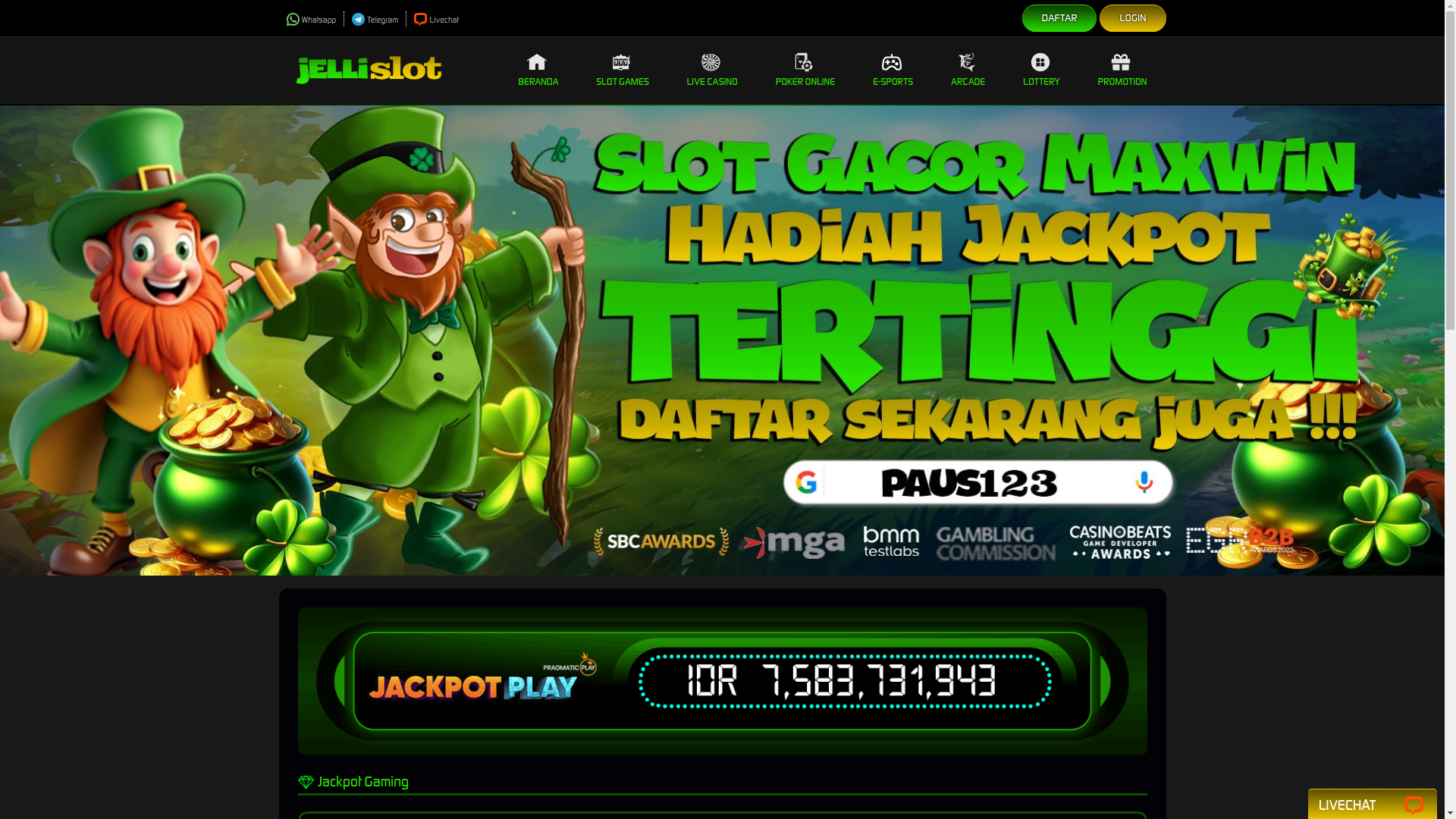 website screenshot of https://jellislot.org/