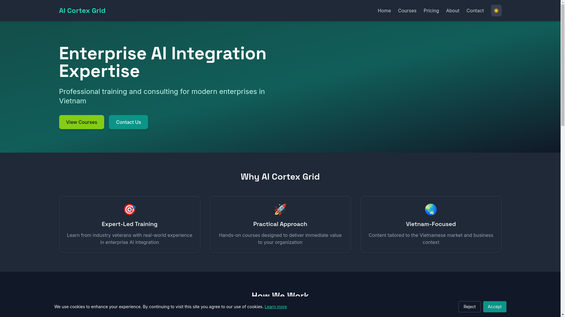 website screenshot of https://aicortexgridcom.app/