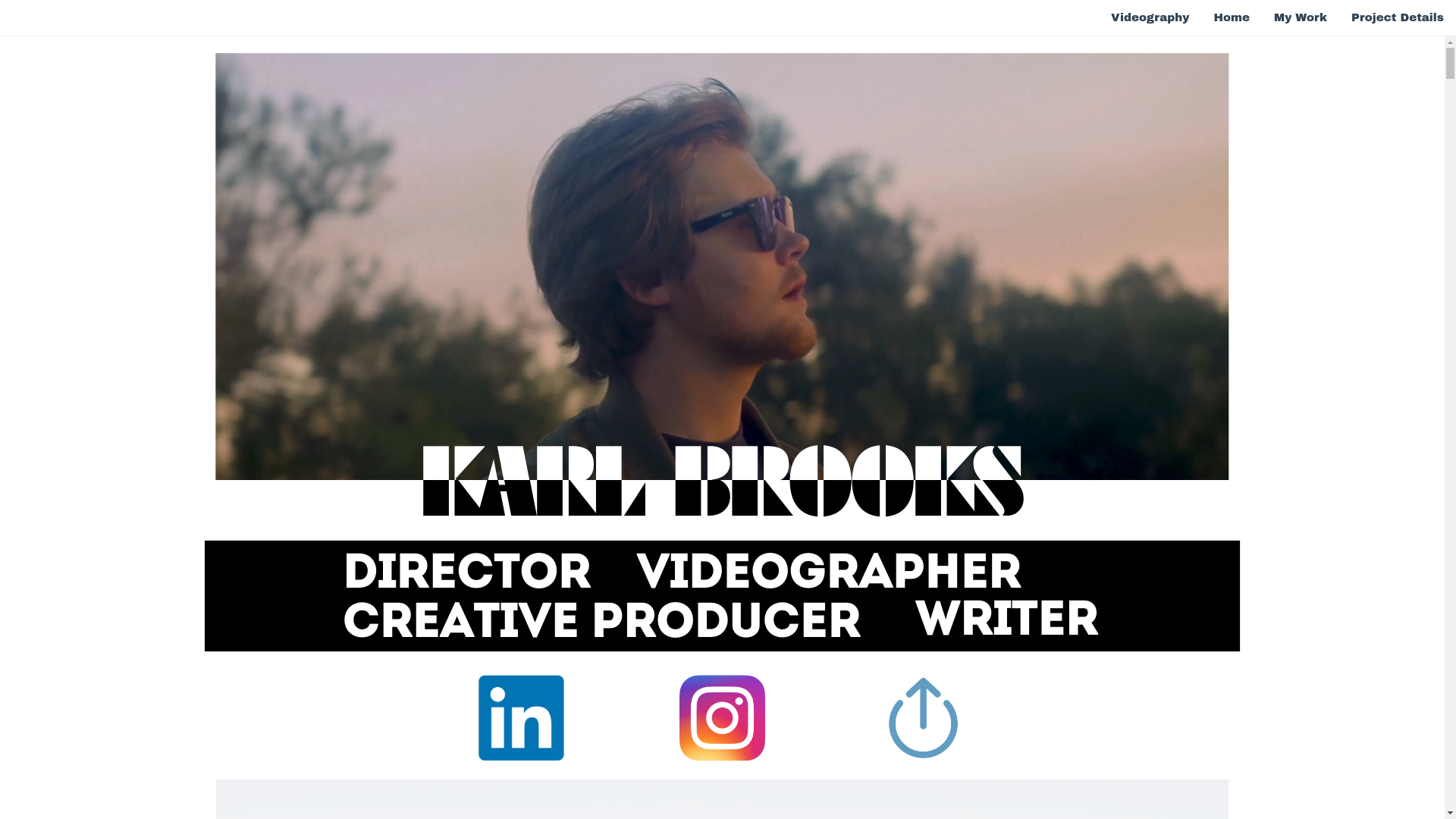 website screenshot of https://karlbrooksproduction.com/