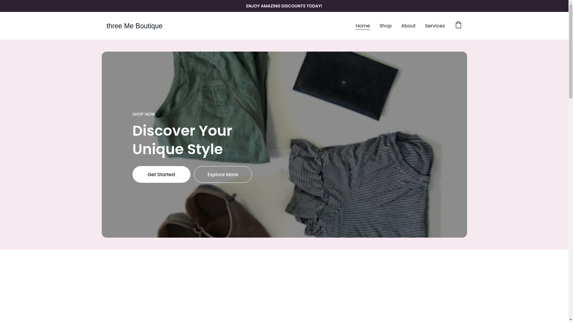 website screenshot of https://threemeboutique.store/