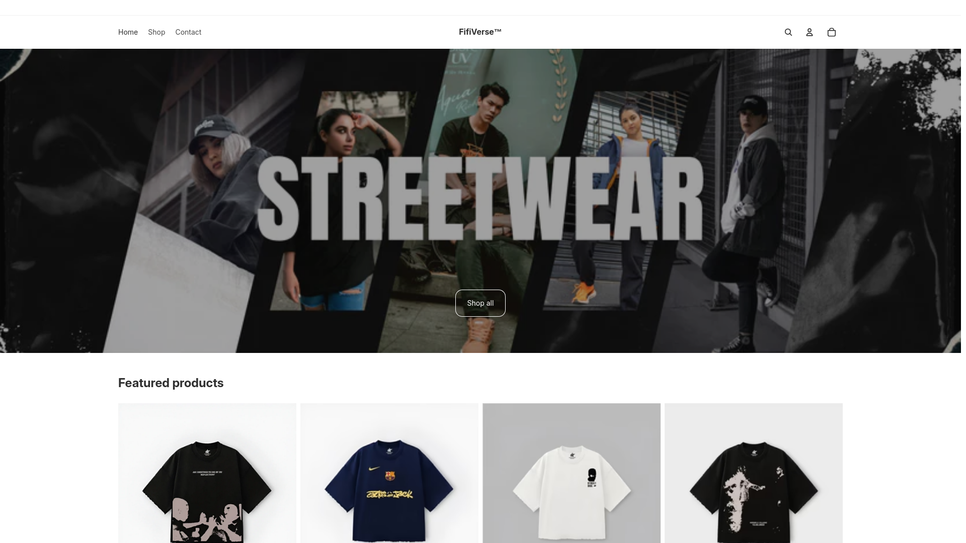 website screenshot of https://fifiverse.store/