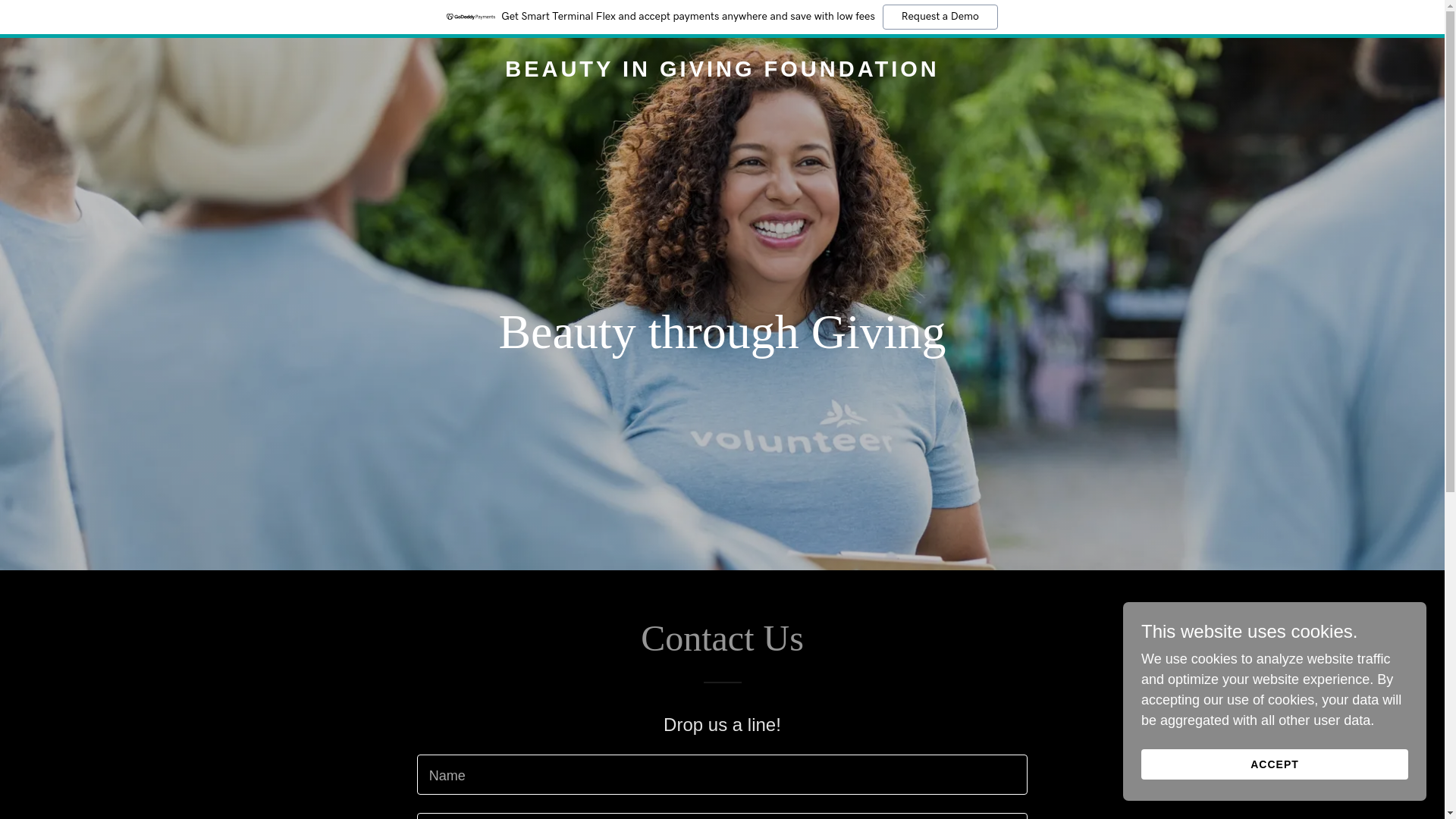 website screenshot of https://beautyingivingfoundation.org/
