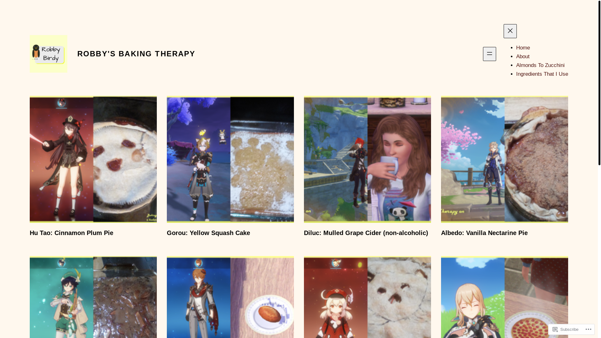 website screenshot of https://robbysbakingtherapy.com/