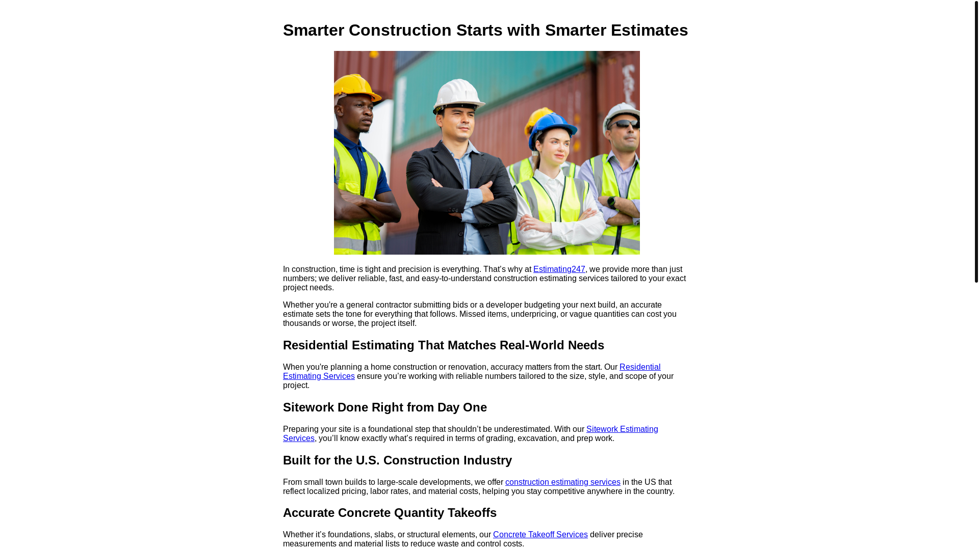 website screenshot of https://estimating-247.pages.dev/