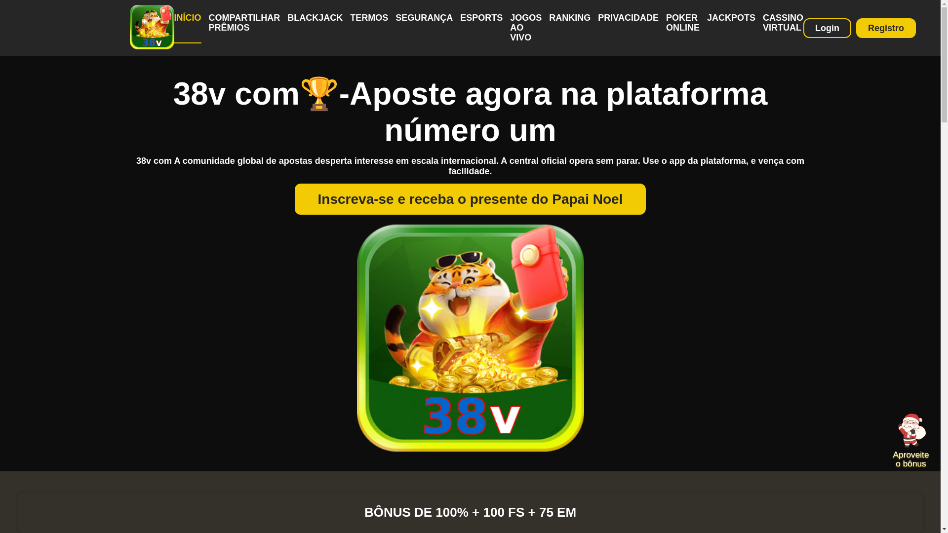 website screenshot of https://38vcasino.com/