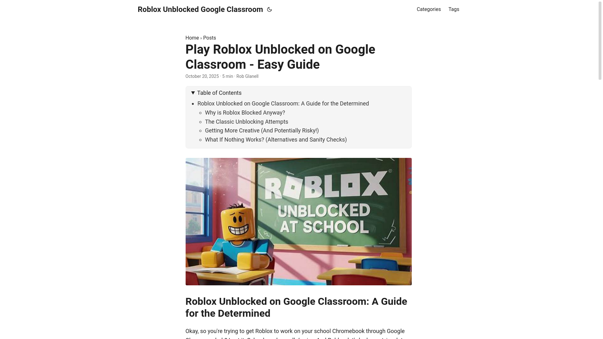 website screenshot of https://roblox-unblocked-google-classroom.pages.dev/