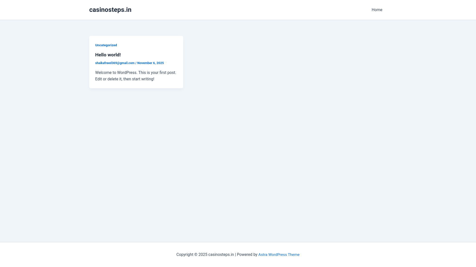 website screenshot of https://casinosteps.in/
