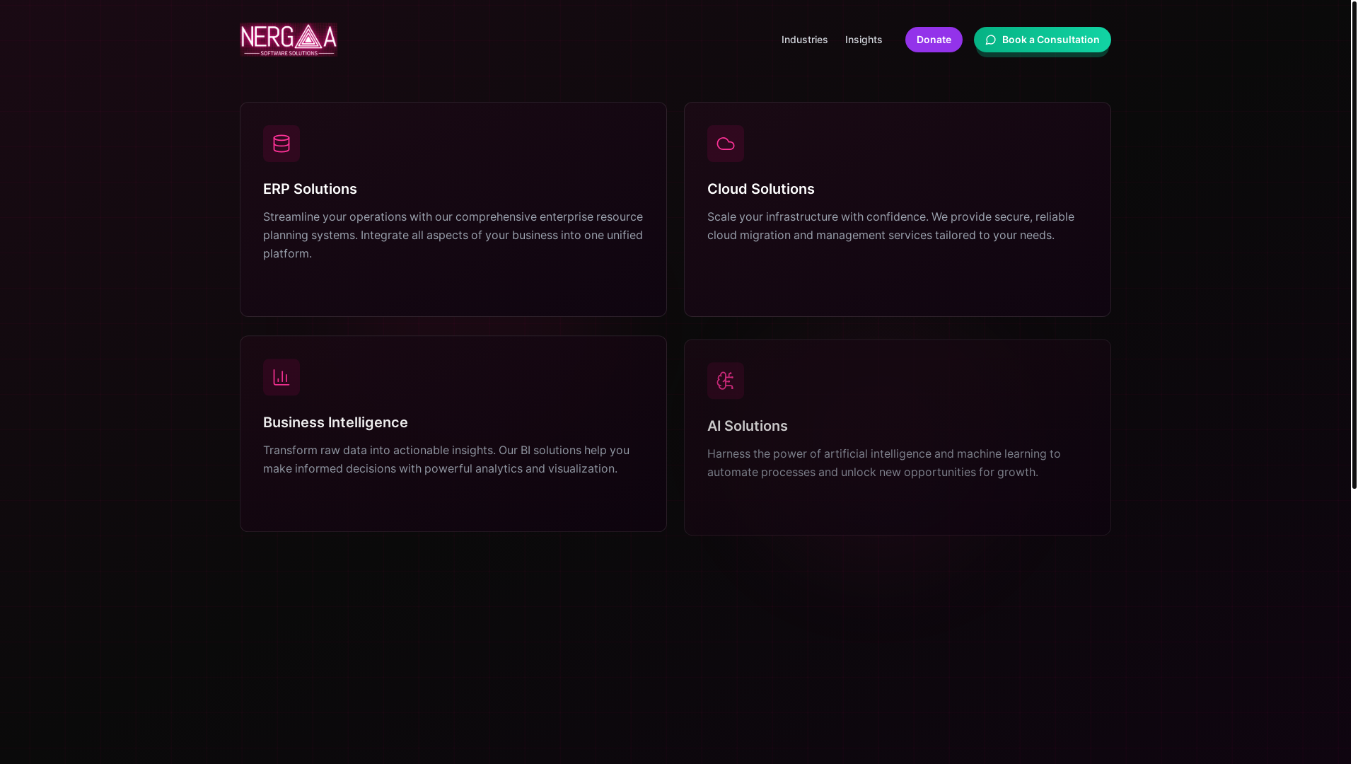 website screenshot of https://nergaa.cloud/