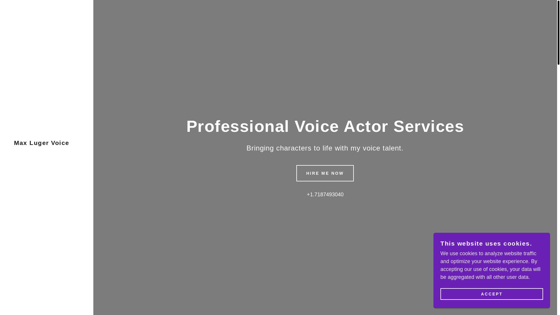 website screenshot of https://maxlugervoices.com/