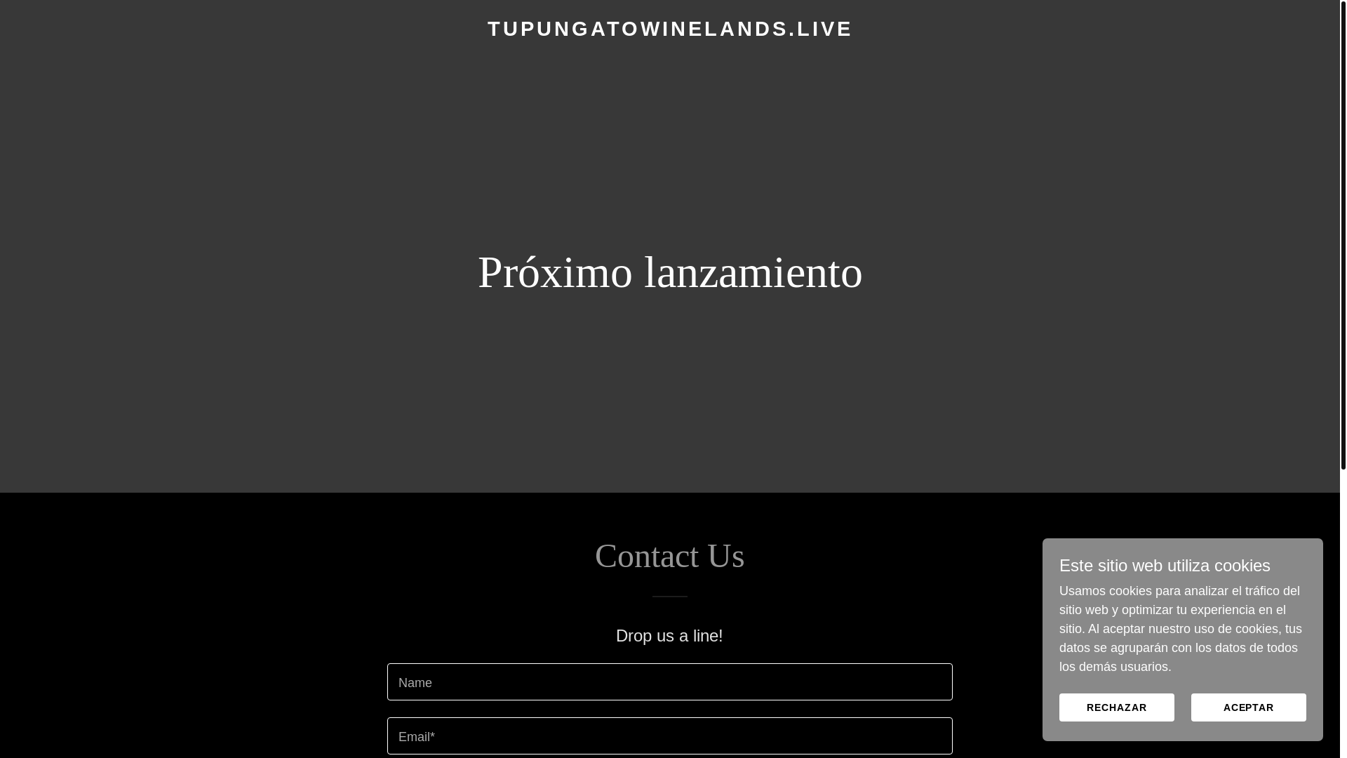 website screenshot of https://tupungatowinelands.live/