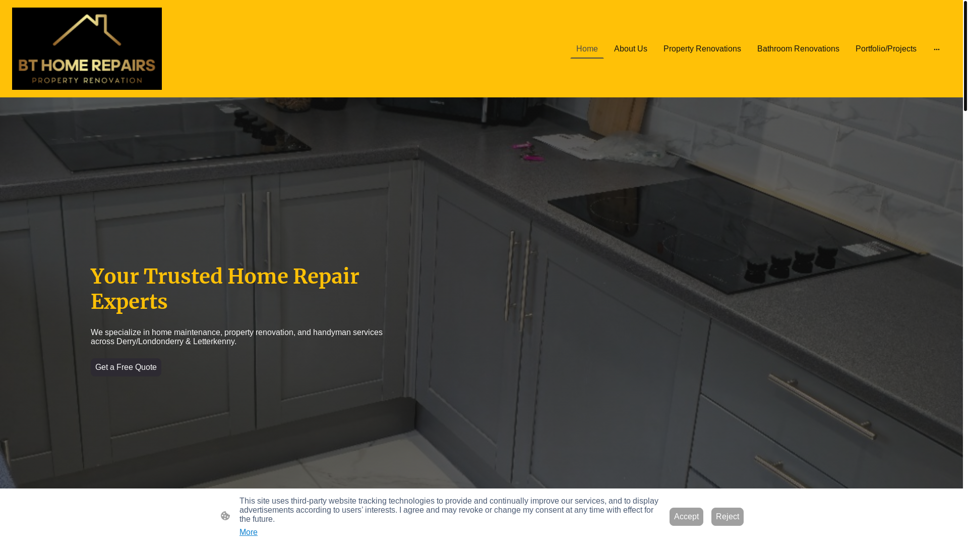 website screenshot of https://bthomerepairs.uk/