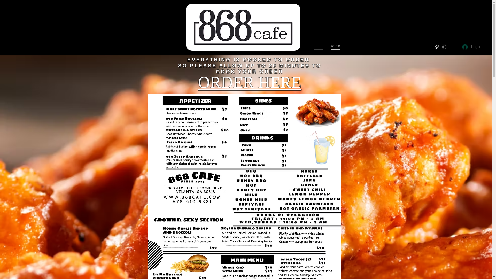 website screenshot of https://868cafeatl.com/