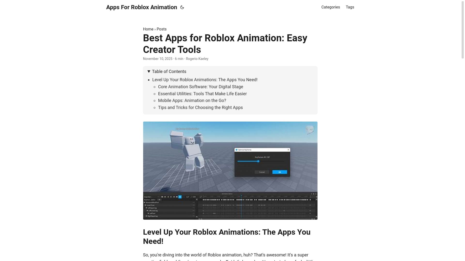 website screenshot of https://apps-for-roblox-animation.pages.dev/